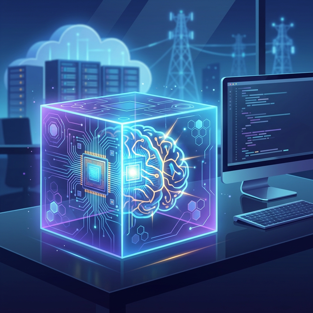 Illustration d'une intelligence artificielle locale face au cloud