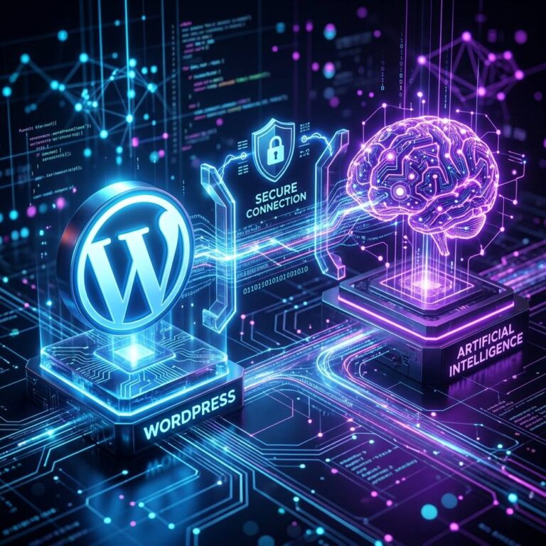 Illustration de la connexion entre WordPress et Antigravity avec Royal MCP